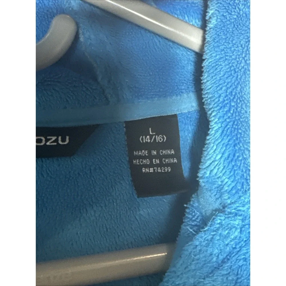 Snozu Coat Jacket‎ Kid's Boy's Sz L 14/16 Blue Fleece Lining Front Zip Gray